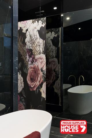 Large Scale Glamour Floral Roses Custom Wall Art Mural