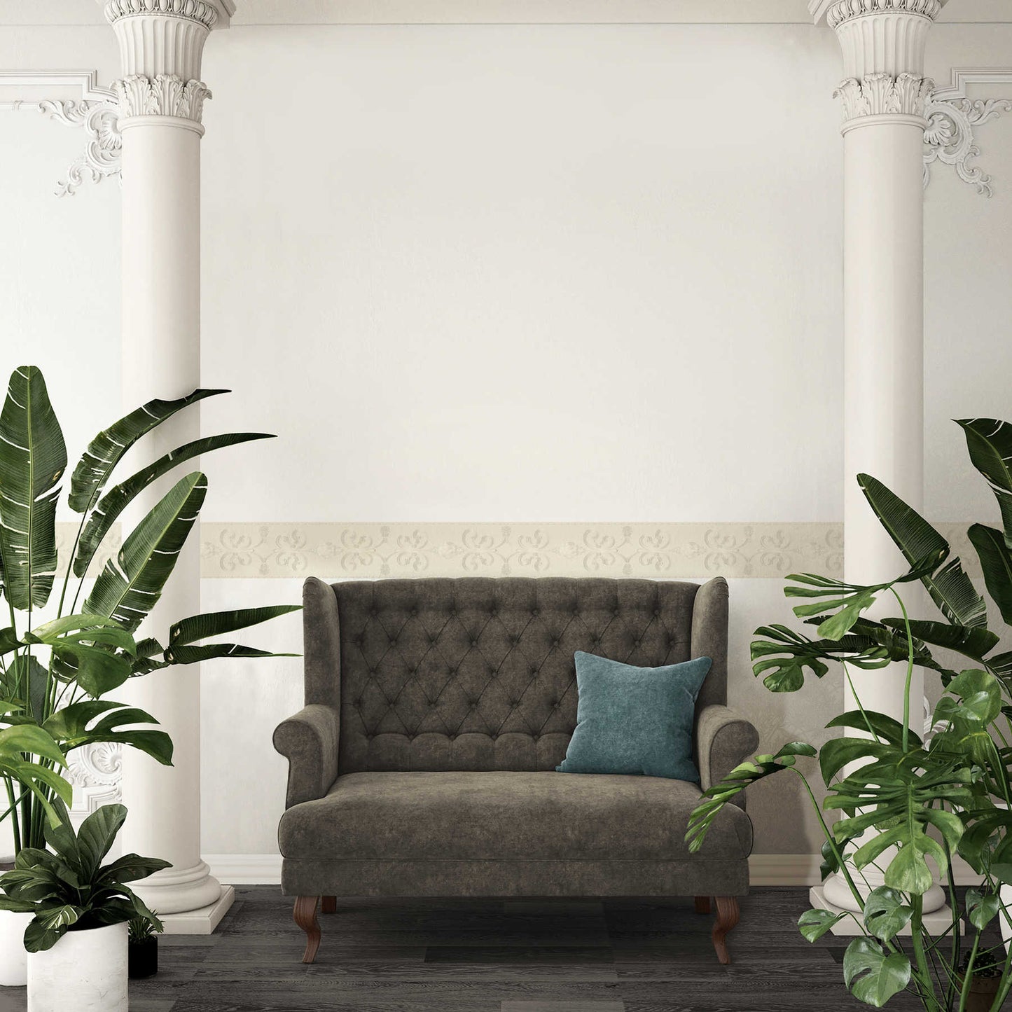 Ornament Wallpaper with Diamonds