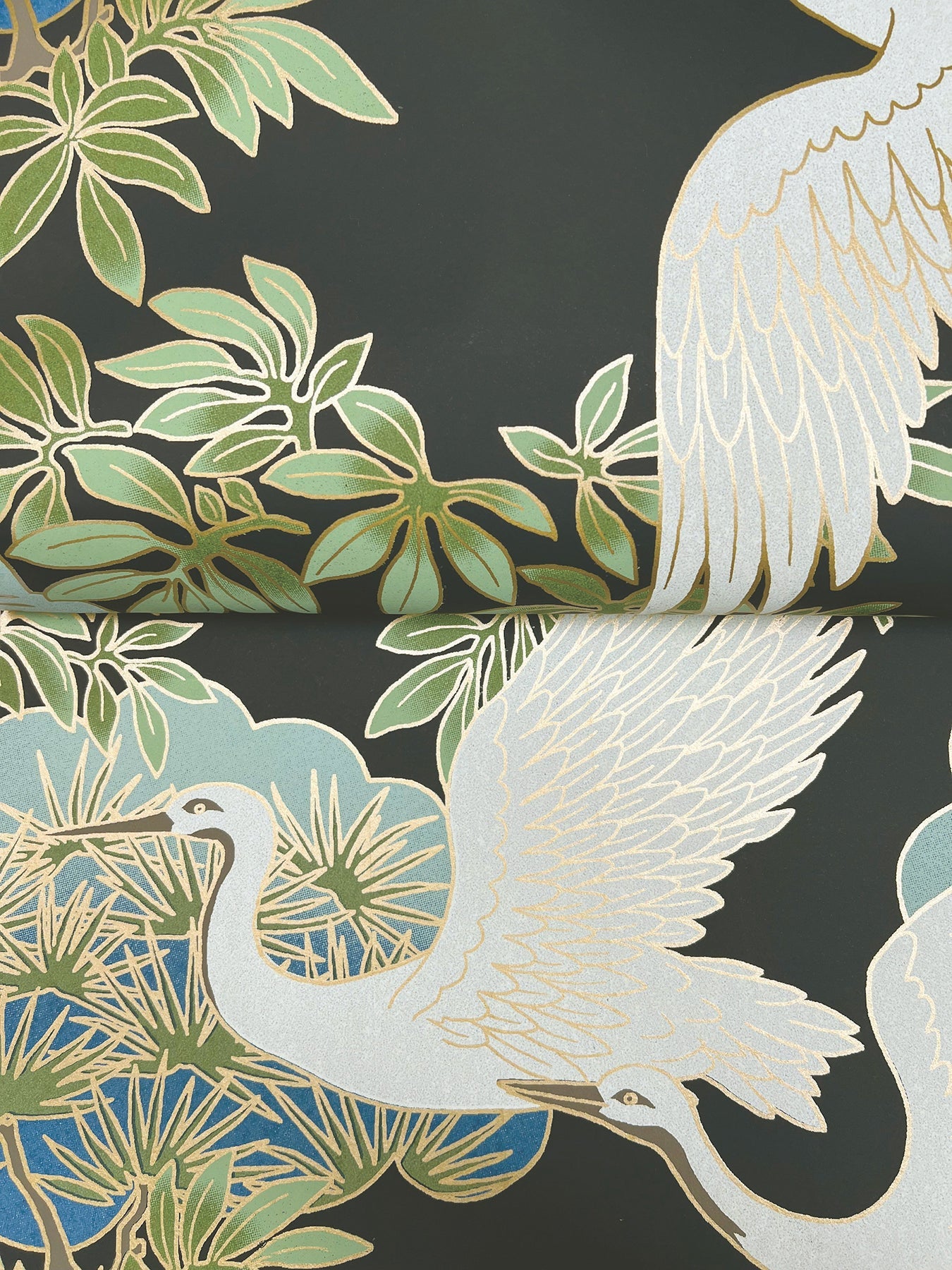 Sprig and Heron - Black
