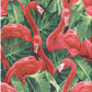 Flamingos in Tropical Leaves