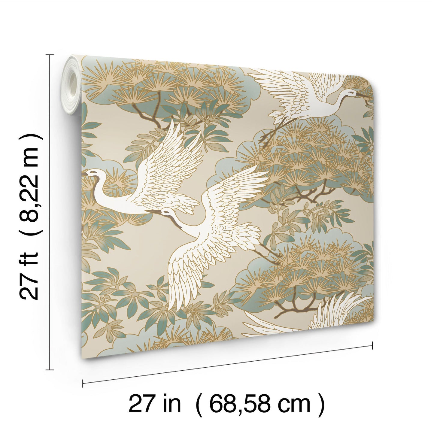 Sprig and Heron - Beige
