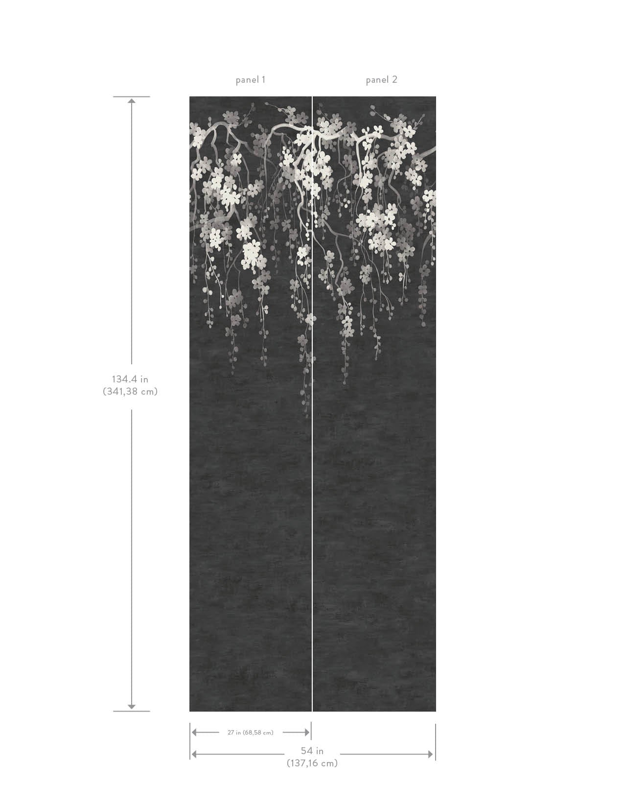 Sakura Blooms Wall Mural - Black