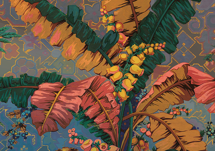 Orient Blue Wall Mural