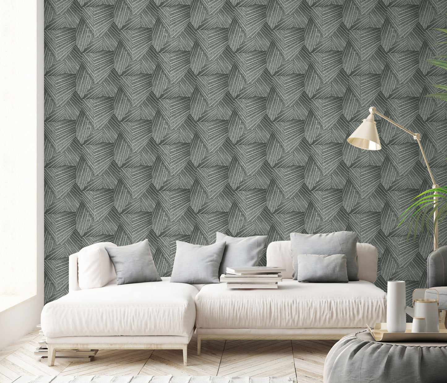 Modern Gemstone Geometric Textured Wallpaper