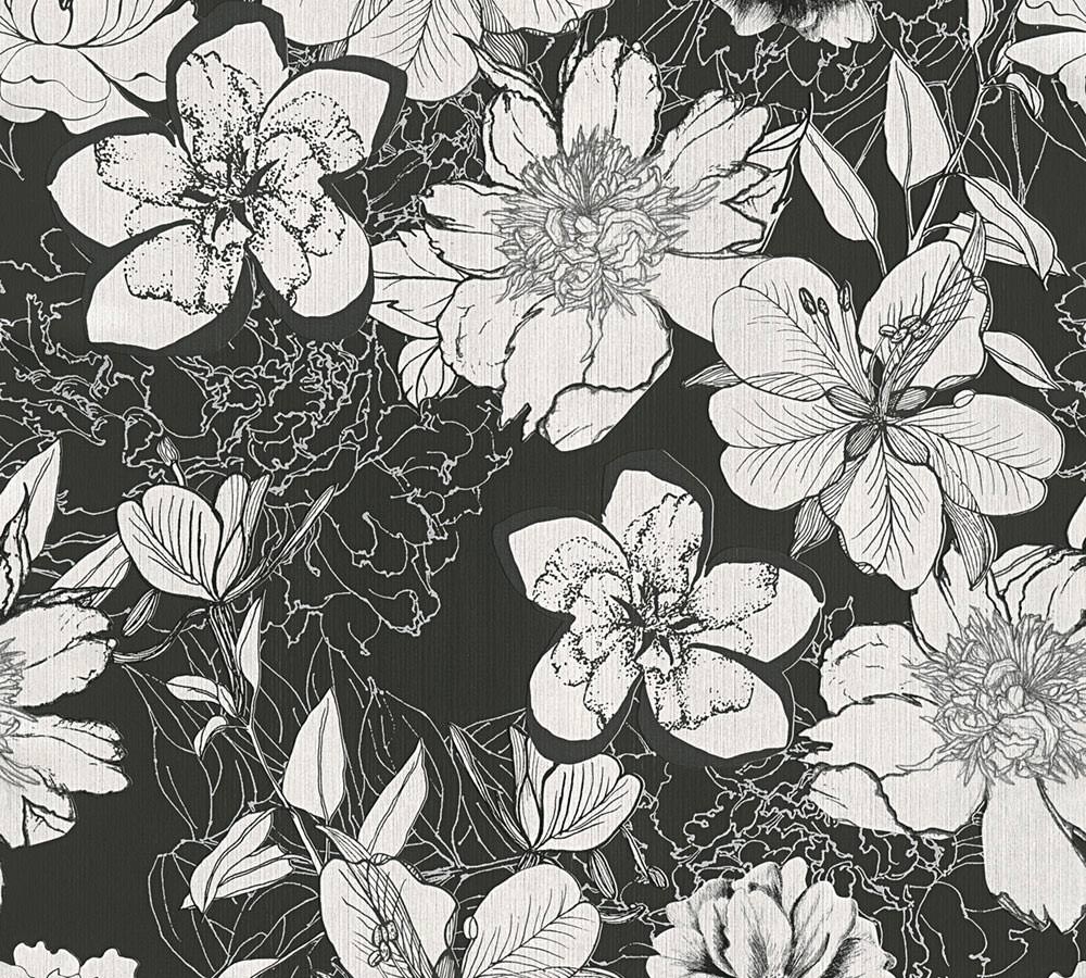 Urban Black White Floral