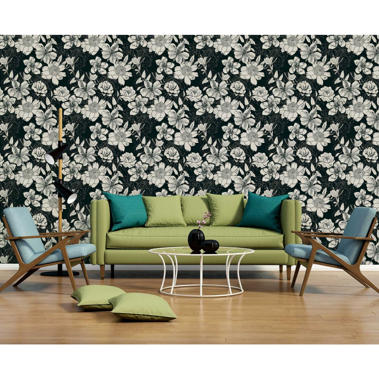 Urban Black White Floral