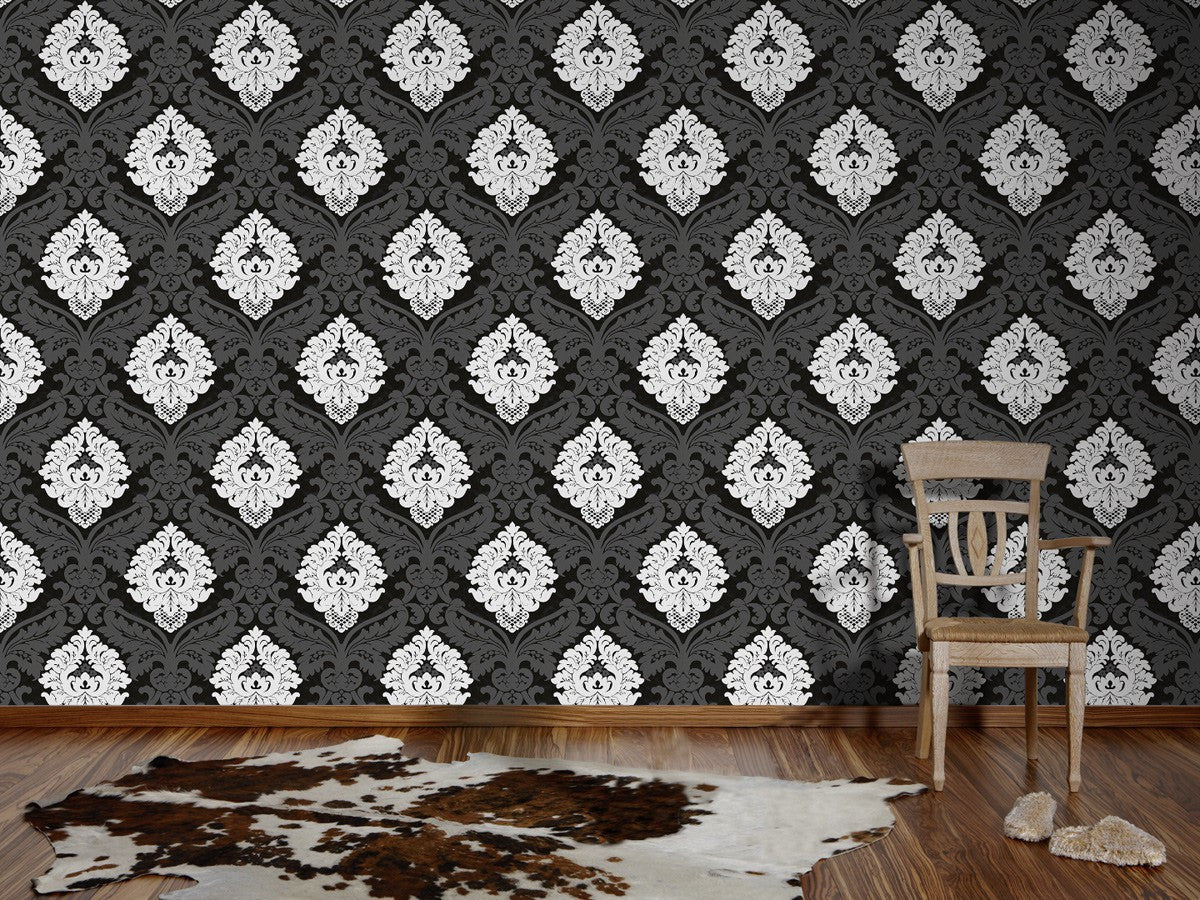Black & White Damask