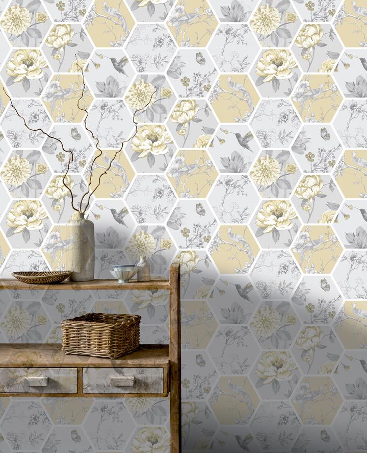 Hexagon Botanical Decoupage