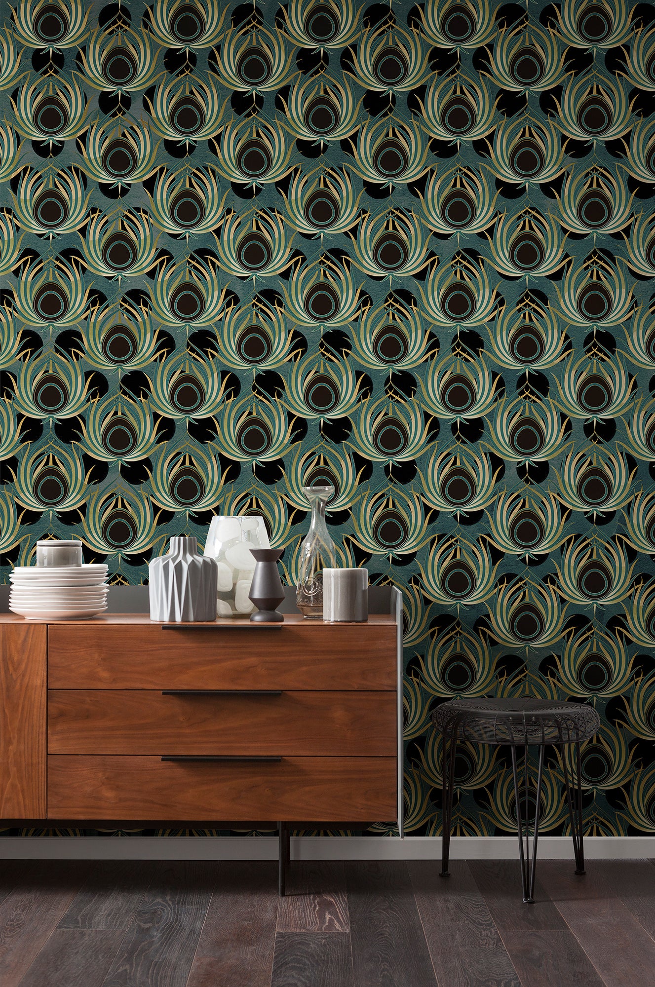 Paon Vert Wall Mural