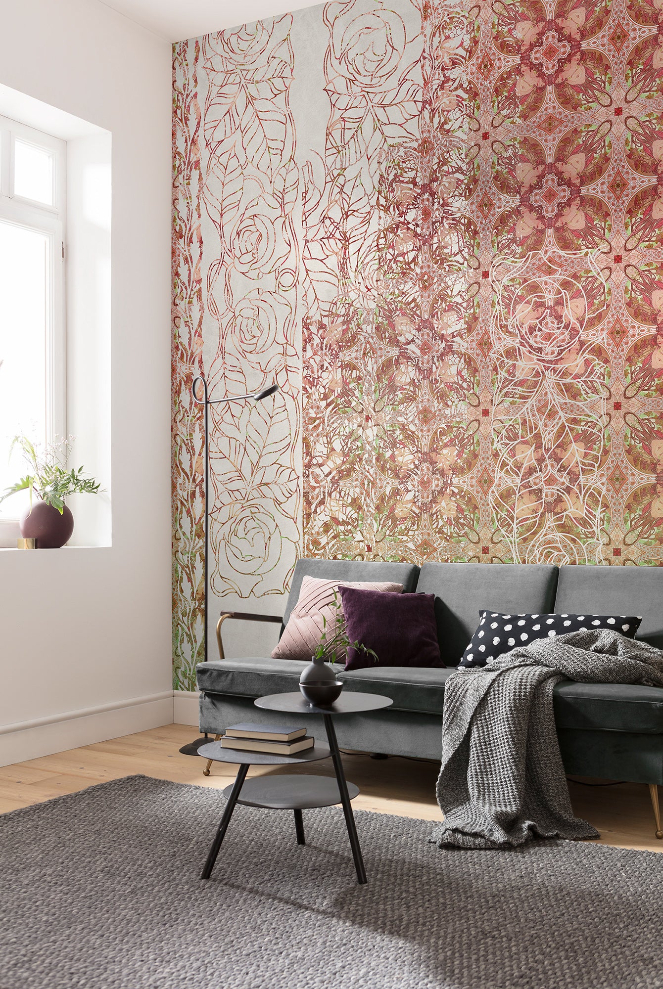 Art Nouveau Rouge Wall Mural