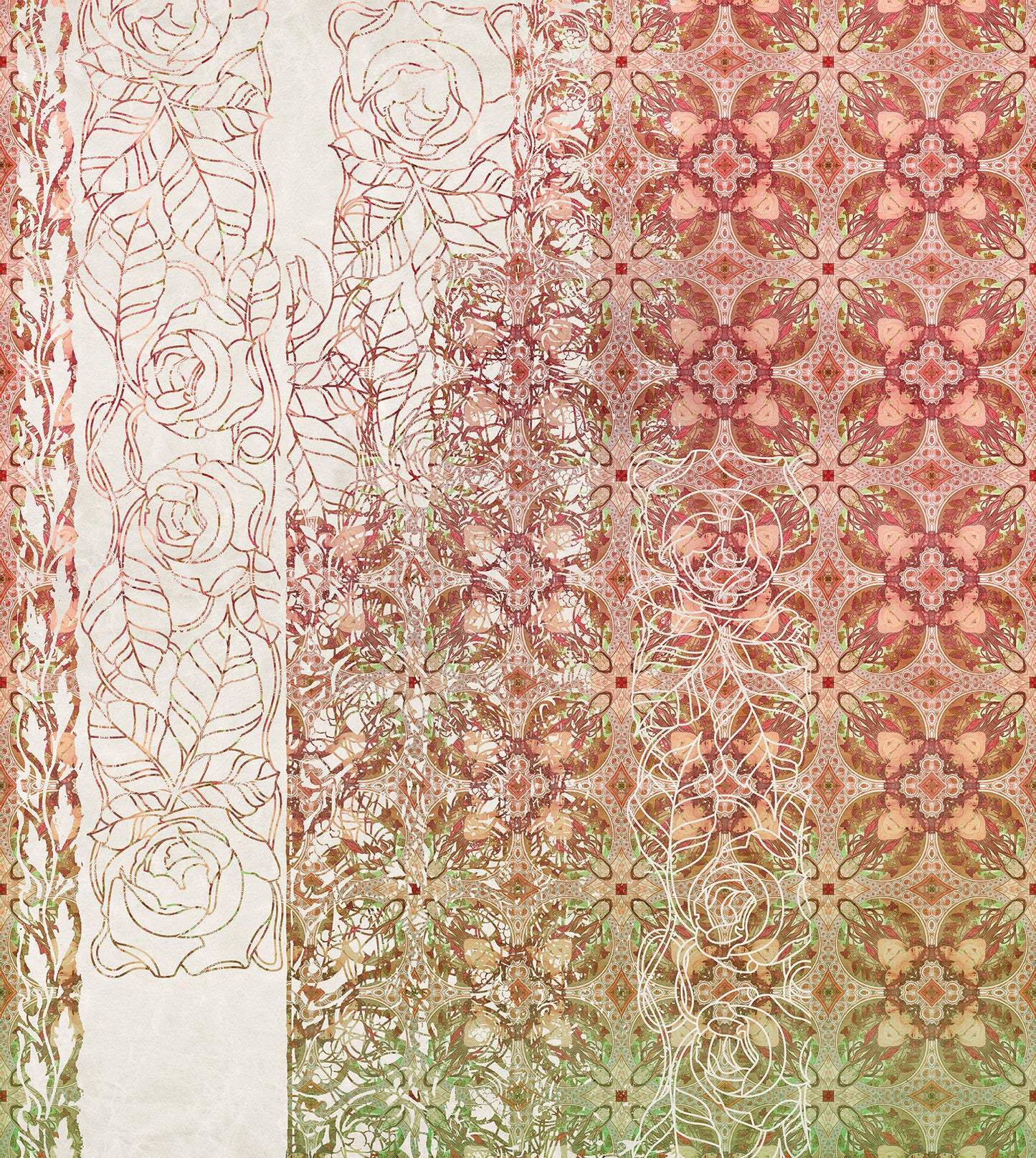 Art Nouveau Rouge Wall Mural
