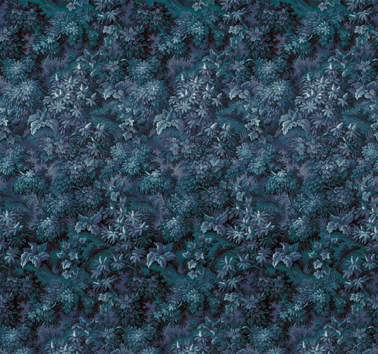 Botanique Blue Wall Mural
