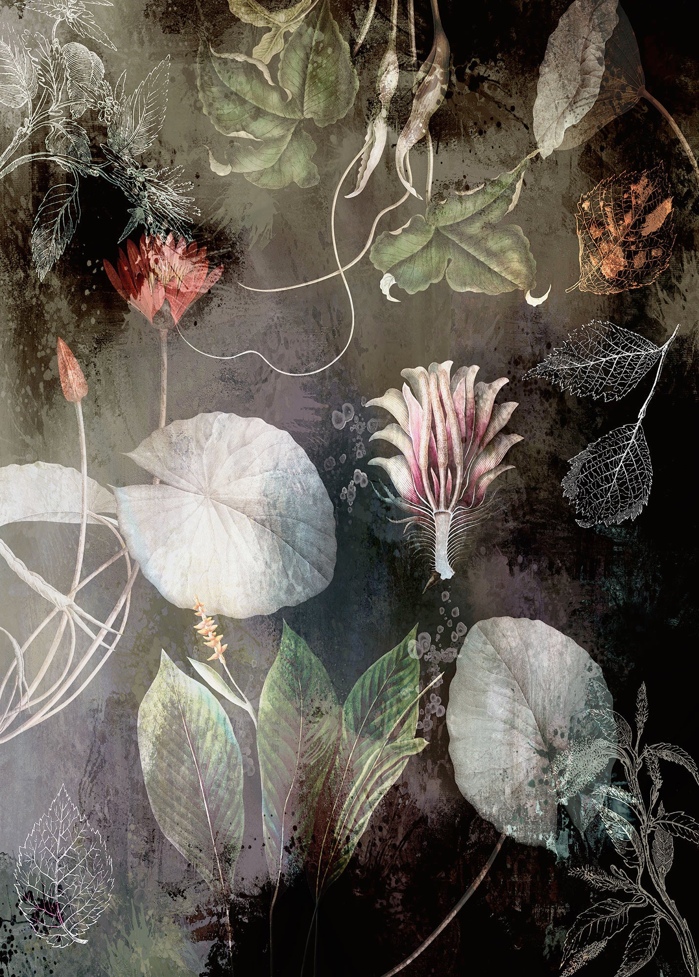 Night Flowers Wall Mural