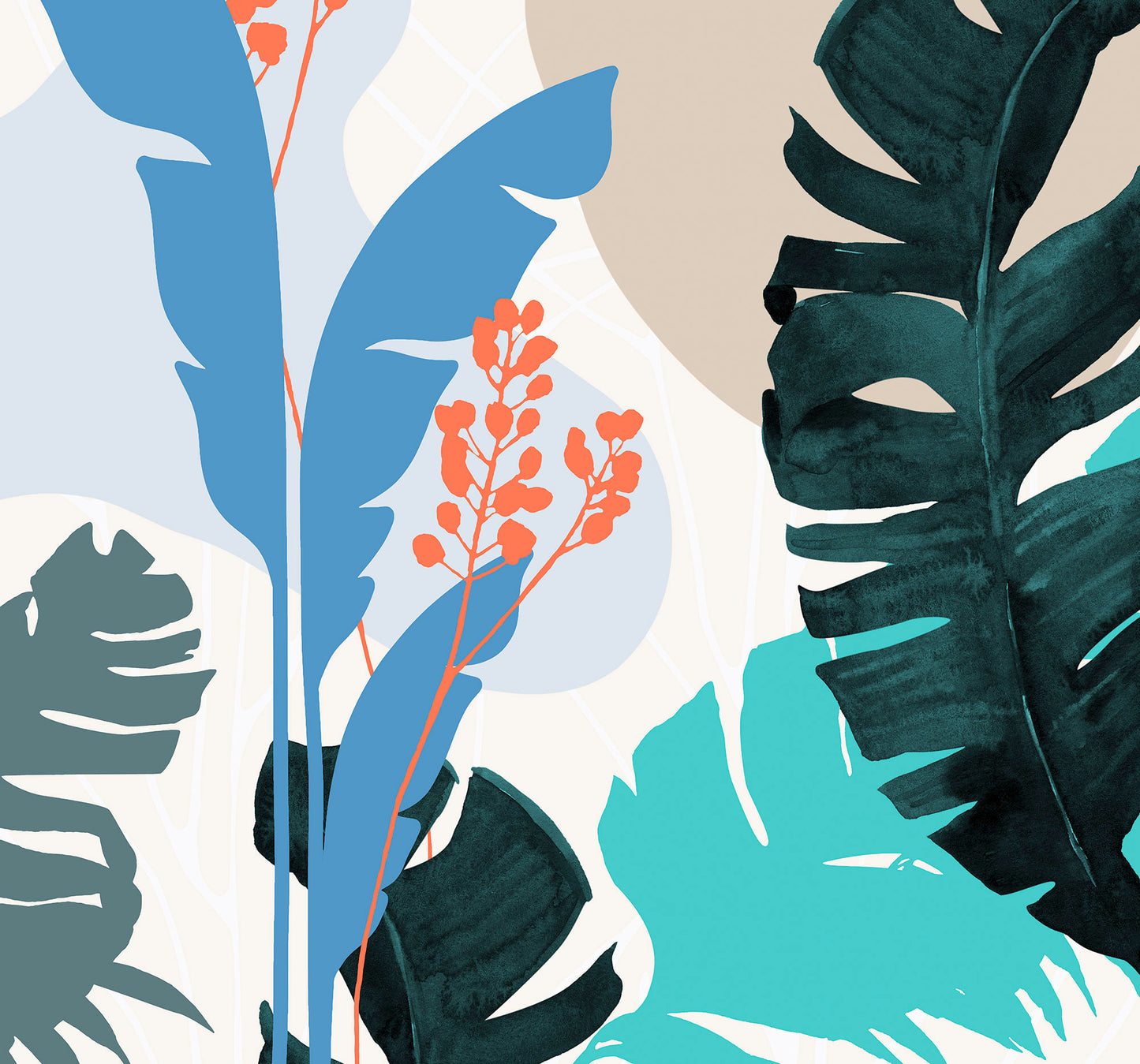 Tropical Shapes Wall Mural