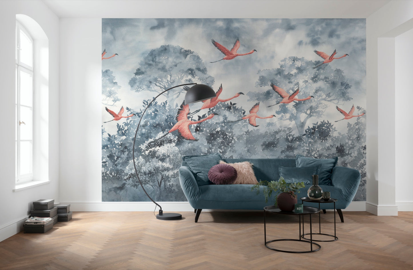 Flamingos in the Sky Wall Mural