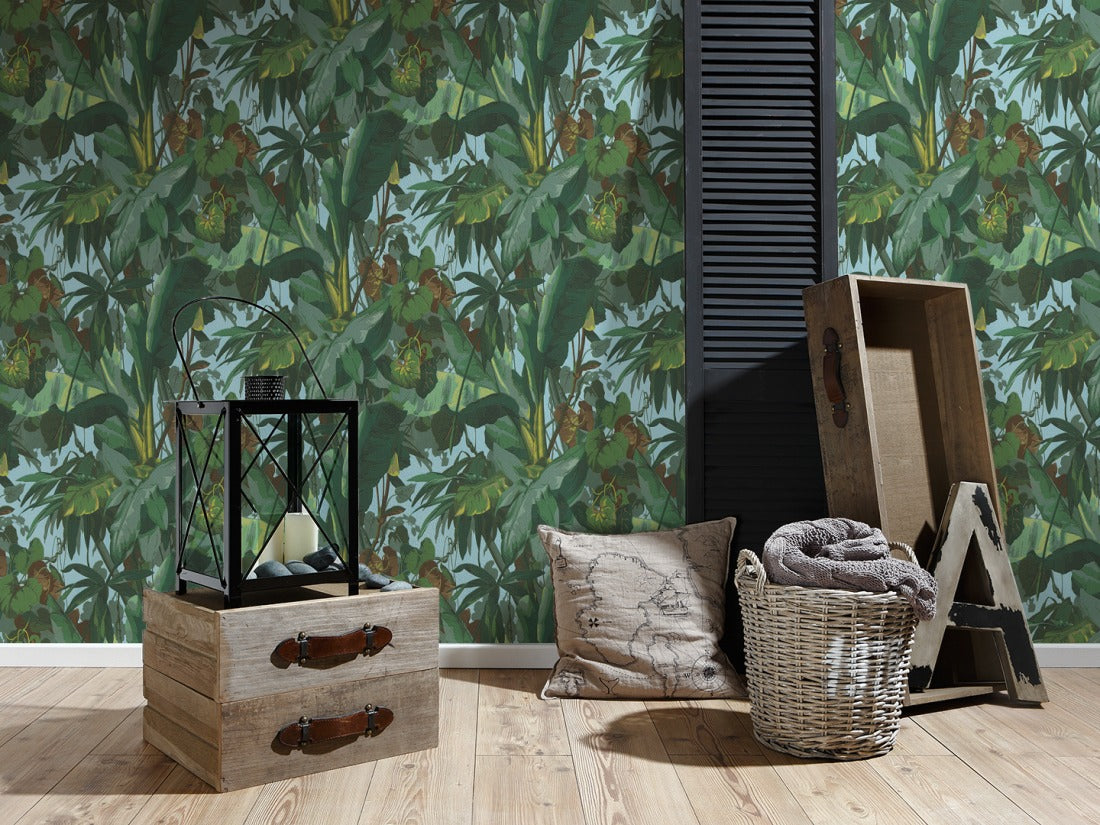 Embossed Tropical Leaves