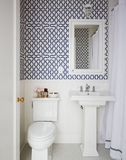 Transforming a Bathroom or Powder room with wallpaper