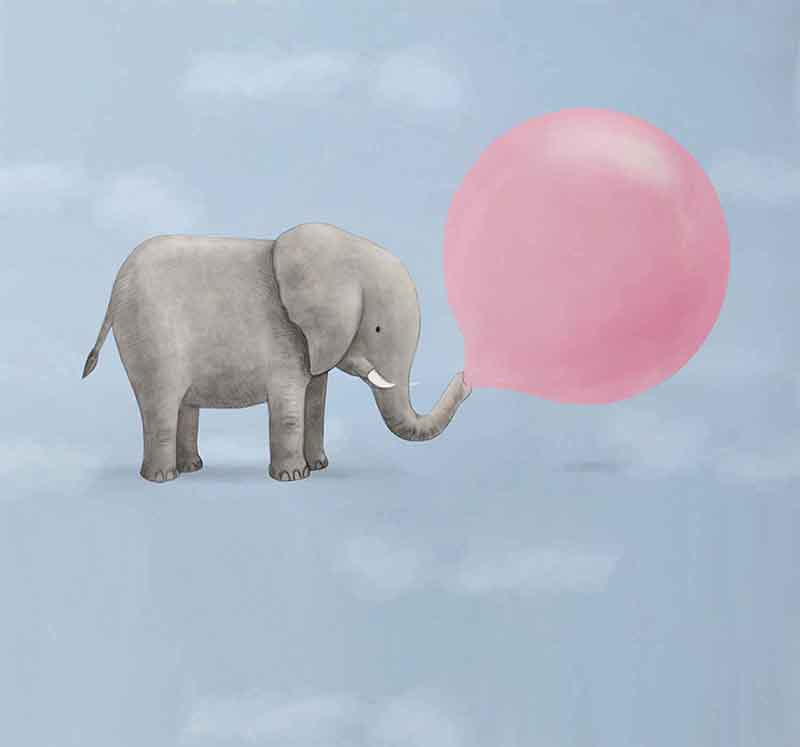 Elephant Blowing Bubbles