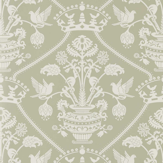 HIGHGROVE DAMASK - Silver Green