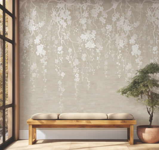 Sakura Blooms Wall Mural - Neutral