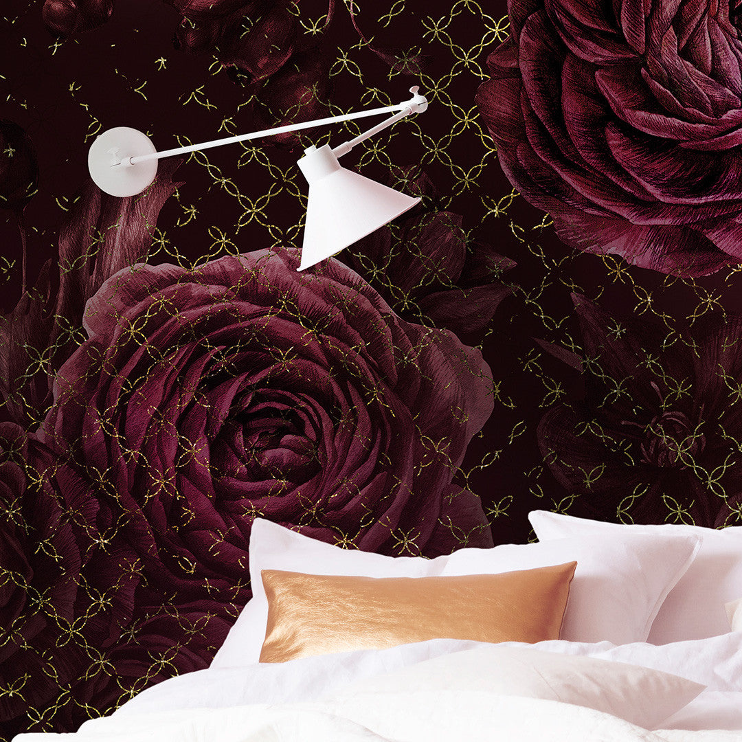 Rouge Intense Floral Wall Mural