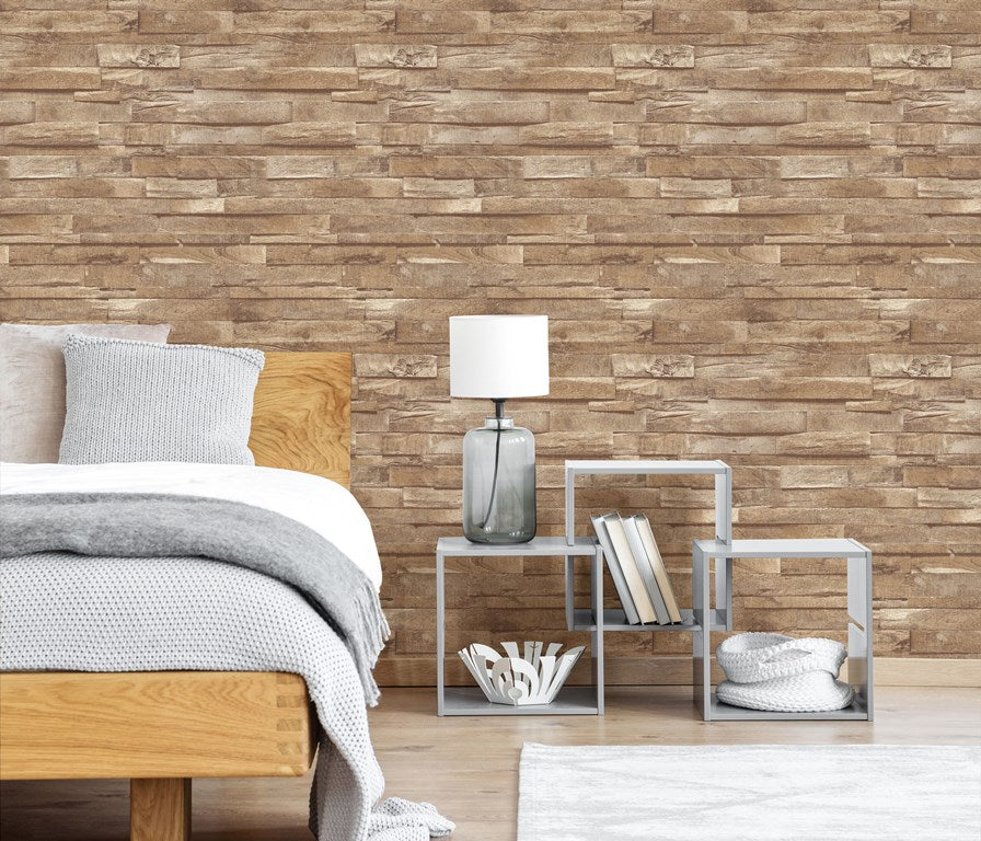Layered Timber Wallpaper