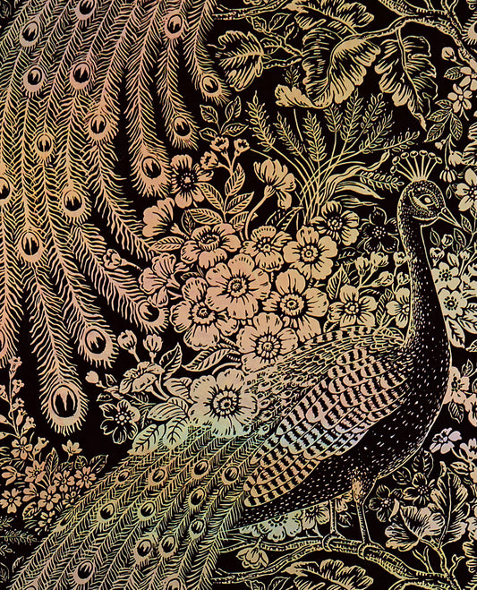 Peacock Birds Floral Wallpaper