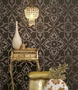 Arabic Inspired Ornamental Damask Copper
