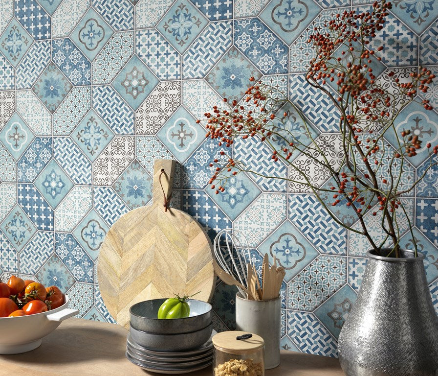 Contour Earthen Grey Tile Effect Kitchen & Bathroom Wallpaper - 10m |  Wickes.co.uk
