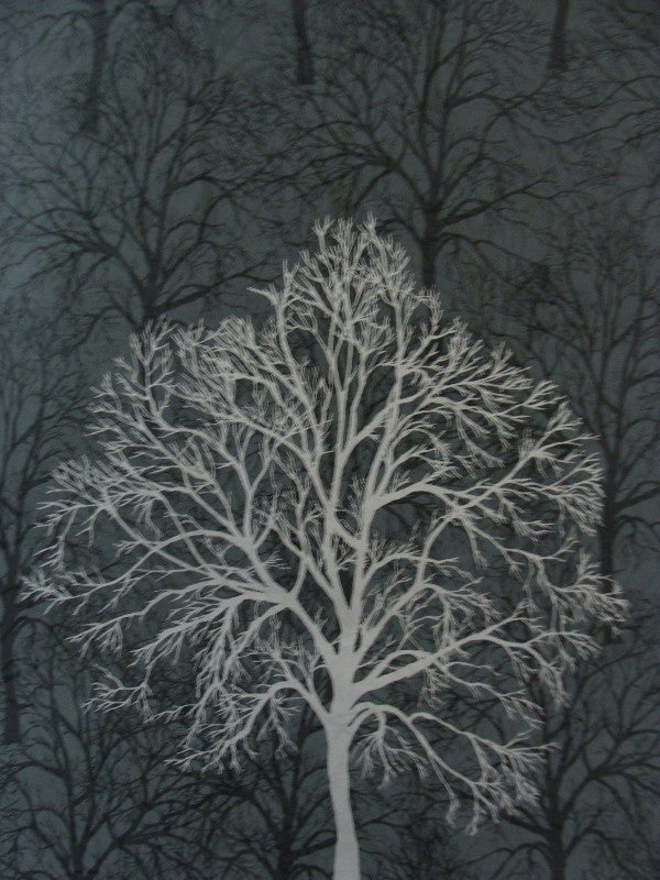 Black with Silver Trees Branches