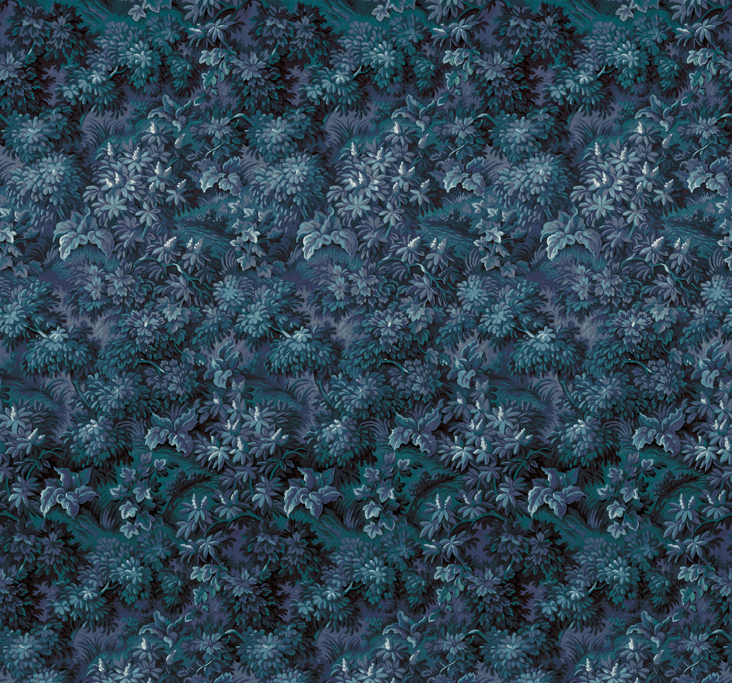 Botanique Blue Wall Mural