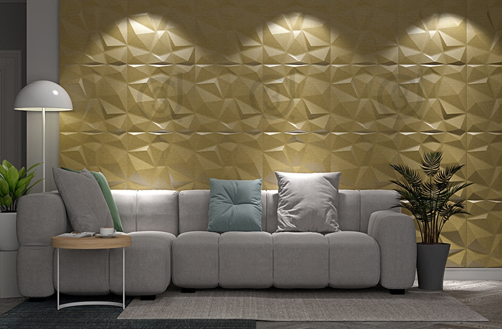 Natural Gemstone 3D Leather Panel