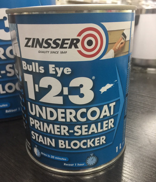 Zinsser Bulls Eye 123 Undercoat Primer-Sealer Stain Blocker 1L