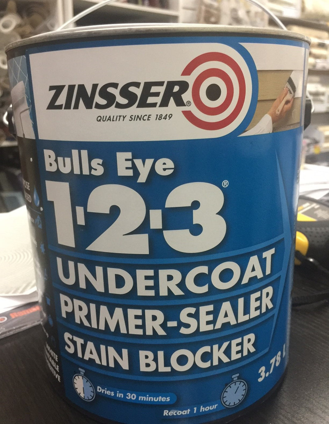 Zinsser Bulls Eye 123 Undercoat PrimerSealer Stain Blocker 3.78 L